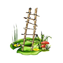 清新綠色草坪梯子元素