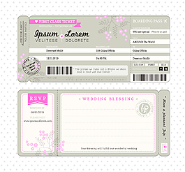 简约创意机票邀请函