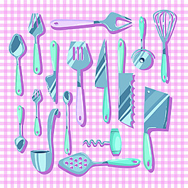 廚房廚具餐具矢量