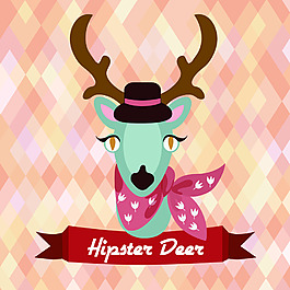 藍色小鹿打扮時髦的動物