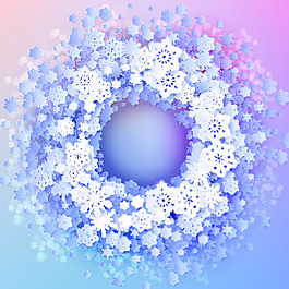 小清新冬季雪花邊框蒙版矢量