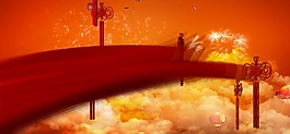 中國(guó)節(jié)燈籠紅綢視頻