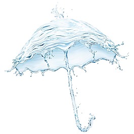 水珠雨傘元素