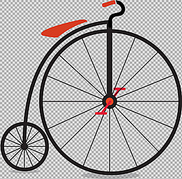 創(chuàng)意藝術(shù)單車插畫免摳png透明圖層素
