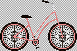 手繪單車自行車插畫免摳png透明圖層素材