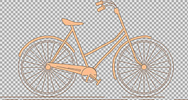 手繪單車自行車插畫免摳png透明圖層素材