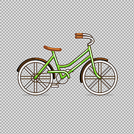 簡約自行車插畫免摳png透明圖層素材
