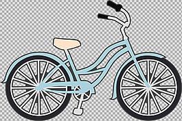 漂亮自行車插畫免摳png透明圖層素材