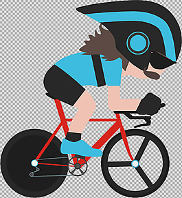 運動員騎自行車插畫免摳png透明圖層素材