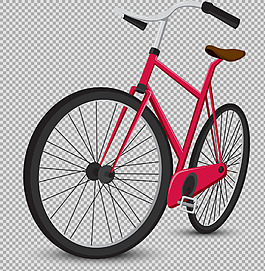 紅色單車自行車插畫免摳png透明圖層素材