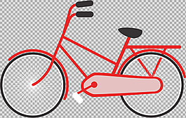 紅色單車自行車插畫免摳png透明圖層素材