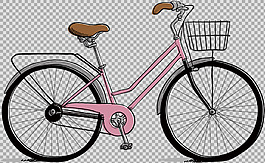 手繪自行車插畫免摳png透明圖層素材