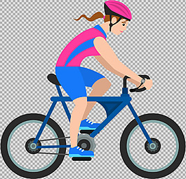 卡通車手騎自行車插畫免摳png透明素材