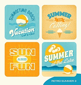 藍(lán)色圖標(biāo)夏日度假元素矢量素材