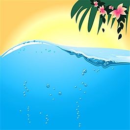 海水側(cè)面夏日海灘度假矢量