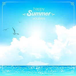 度假海邊背景夏日元素背景矢量