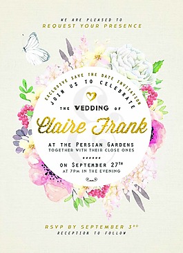 水彩繪花朵促銷海報