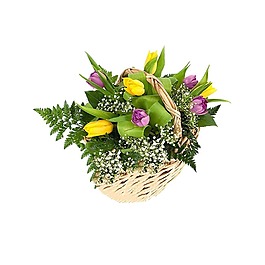 清新花朵花篮元素