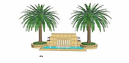 椰樹(shù)跌水效果圖