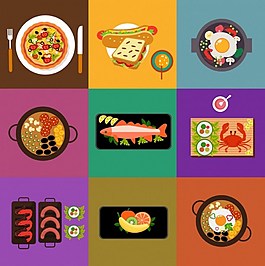 美食圖標(biāo)矢量背景