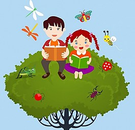研究孩子背景彩色卡通設(shè)計(jì)昆蟲(chóng)圖標(biāo)免費(fèi)矢量