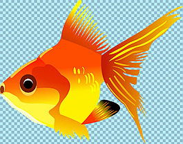 卡通黃色金魚圖片免摳png透明圖層素材