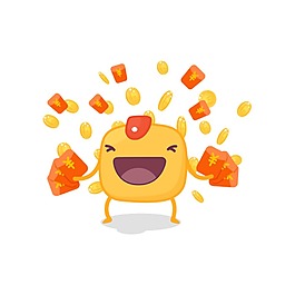 卡通小黃人金幣元素