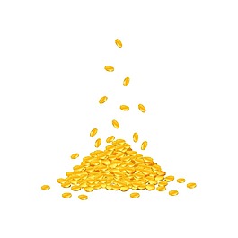 金幣飄浮財寶元素