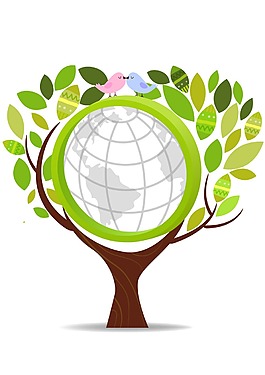 矢量綠色地球圖案