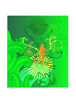 綠色時尚花紋圖案