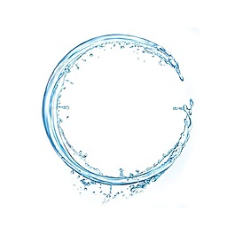 蓝色水珠圆形元素