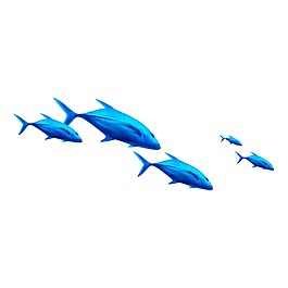 藍(lán)色小魚png免扣透明元素