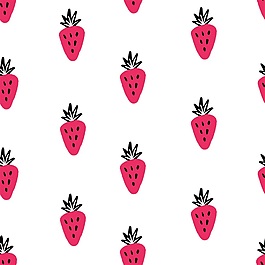 小清新草莓夏季清新圖案素材