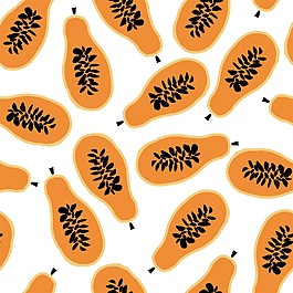 卡通木瓜夏季清新圖案素材