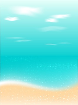海邊和沙灘夏日度假沙灘椰樹矢量素材