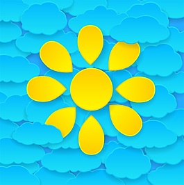 太陽水珠夏日度假沙灘椰樹矢量素材
