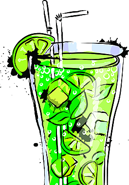 手绘夏日柠檬茶
