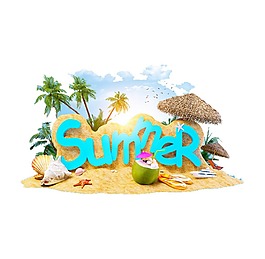 summer藝術(shù)字體png元素