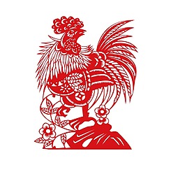剪紙小雞圖案png元素