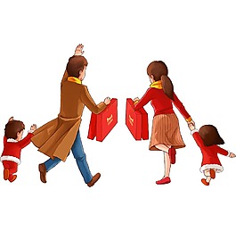 恭喜新年人物圖案png免扣元素