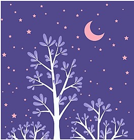 紫色夜晚裝飾圖案