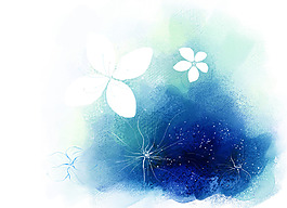 藍(lán)色精美手繪花紋