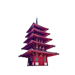 手繪中式建筑元素