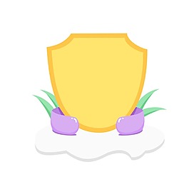 手绘绿草几何元素