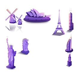 紫色漸變建筑元素