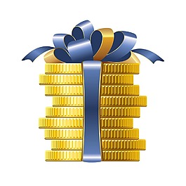 金幣錢幣飄帶元素