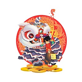 可愛兔年福字 元素