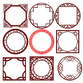 中国风圆框素材图片
