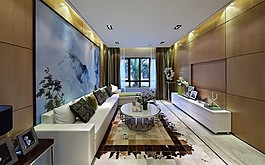 現(xiàn)代客廳背景墻效果圖