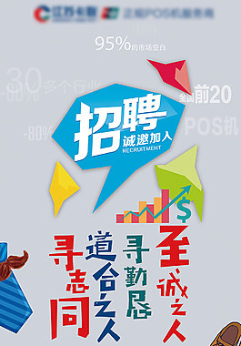 創意卡通招聘海報